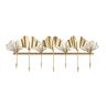 Wall-mounted clothes rack, 7 hooks, Gold, 66.2 × 26.3 × 6 cm