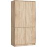 Vaatekaappi AKORD S90, 4 ovea, ruskea, 90 × 180 × 51 cm