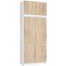 Vaatekaappi AkordV2 S90, 6 ovea, valkoinen/ruskea, 90 × 235 × 51 cm