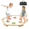 Puiset tasapainopalkit kivillä, 6 kpl, Montessori-lelu lapsille 2-6 kk