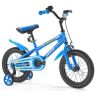Детский велосипед BMX, 35,56 см, синий, с дополнительными колёсами.
