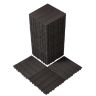 Пластиковые плитки для мощения патио, 36 шт., 11,6" x 11,6", темно-коричневые.