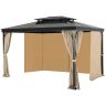 Ulkokäyttöön tarkoitetut huvimajan verhot, 4 paneelia, khaki, 4,3 m x 3 m x 2,1 m