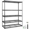 Säädettävä 5-tasoinen metallinen säilytyshyllykkö, musta, 60x24x78 tuumaa