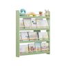 SONGMICS Children's Bookshelf, 3 Tiers, Green/Natural, 80 × 100 × 12 cm
