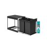 SONGMICS Kitchen Trash Can, 2 × 20 l, Black, 48.6 × 32.4 × 44 cm
