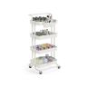 SONGMICS kitchen trolley, 3 tiers, 2 hanging shelves, black