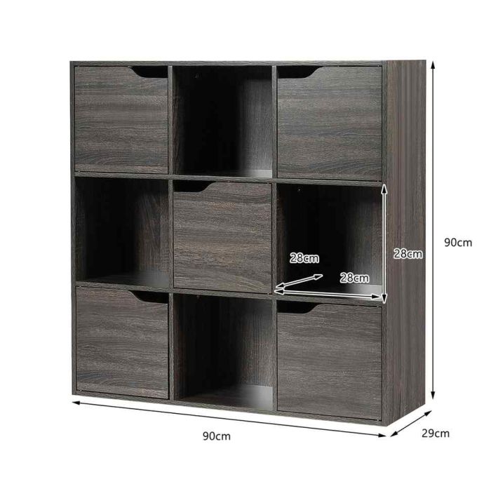 Напольная полка 90x29x90см, тёмно-серого цвета