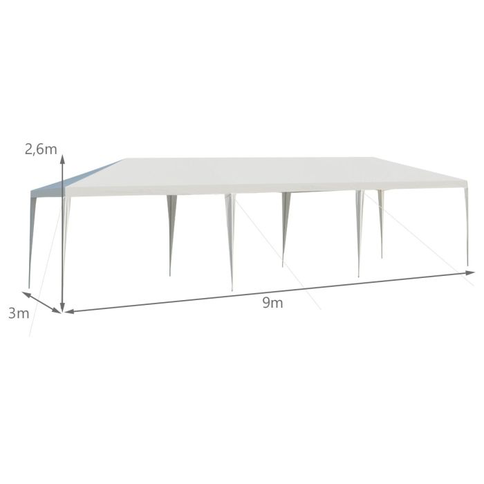 Paviljonki 300x900x260cm, valkoinen