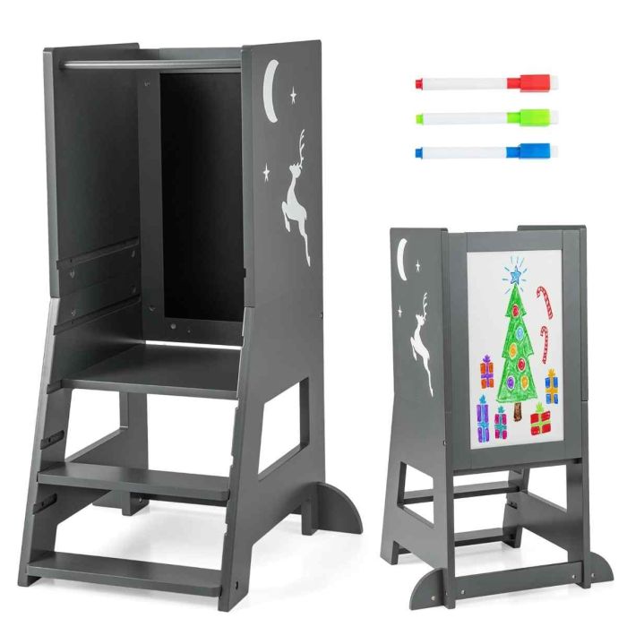 Piirustustaulu 50x37x87cm, tummanharmaa väri
