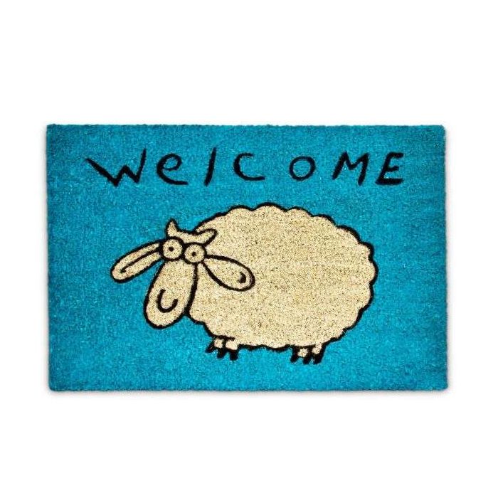 Ovimatto "Welcome" 40x60 cm, sininen väri