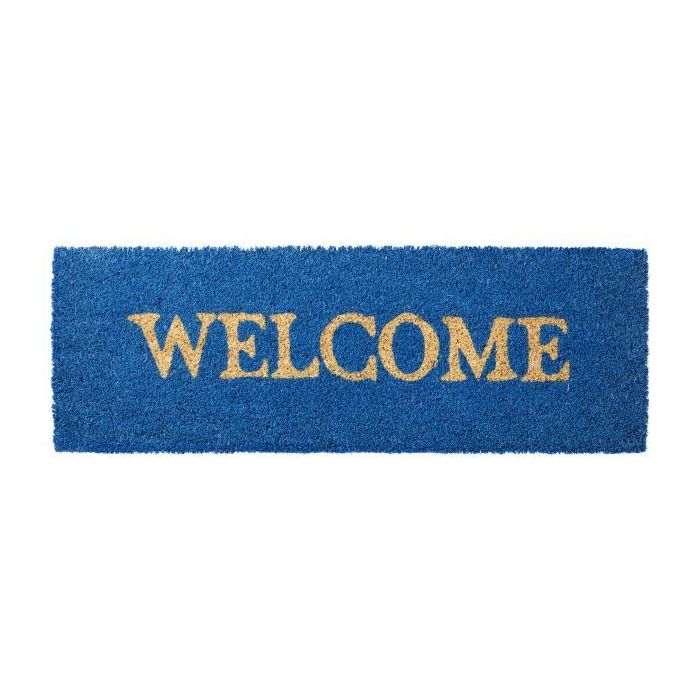 Придверный коврик "Welcome" 75х25 см., цвет синий.