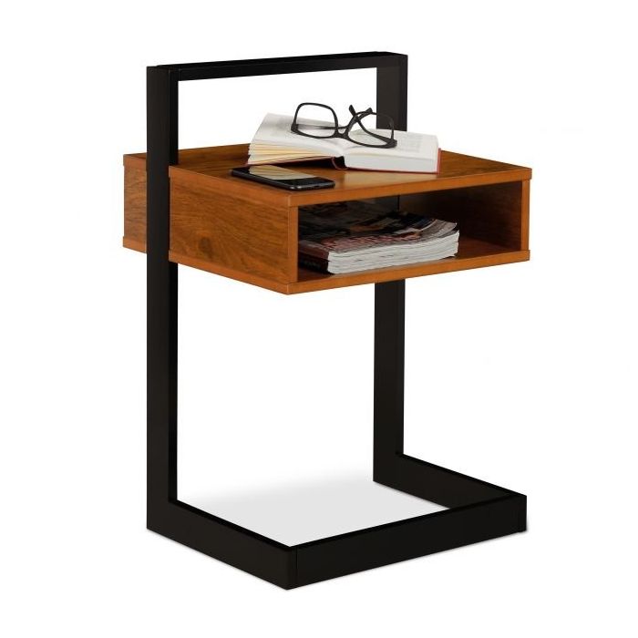 Sivupöytä hyllyllä 60,5x40x34cm, ruskea/musta