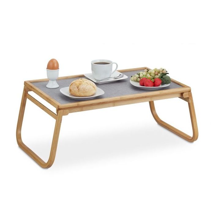 Складной поднос для кровати 23x60x33 см., светло-коричневый/серый