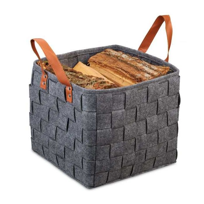 Taitettava laukku kahvoilla 29x31x31cm., tummanharmaa