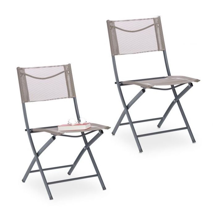 Sarja 2 kpl kokoontaitettavaa tuolia 85x45x60cm., väri harmaa