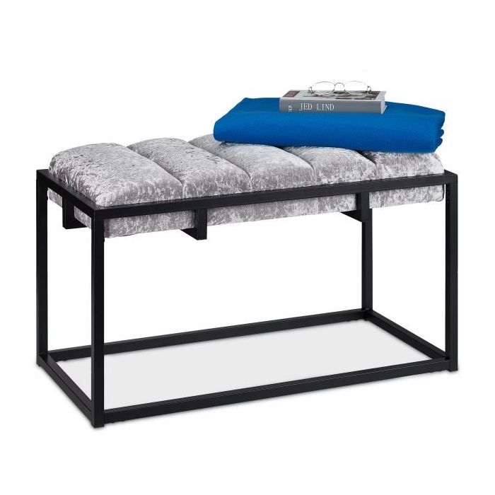 Eteisen penkki 47x80x40cm., harmaa/musta