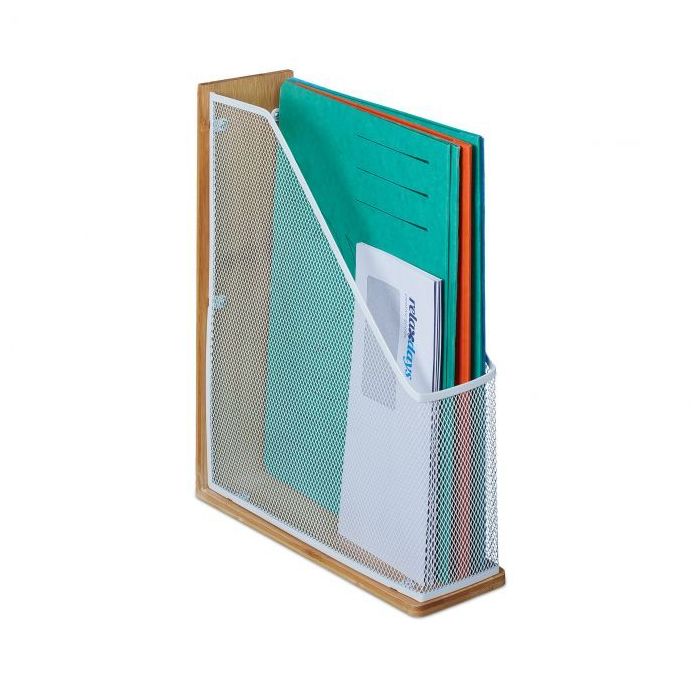 Asiakirjateline 33x9x26,5 cm, vaaleanruskea/valkoinen