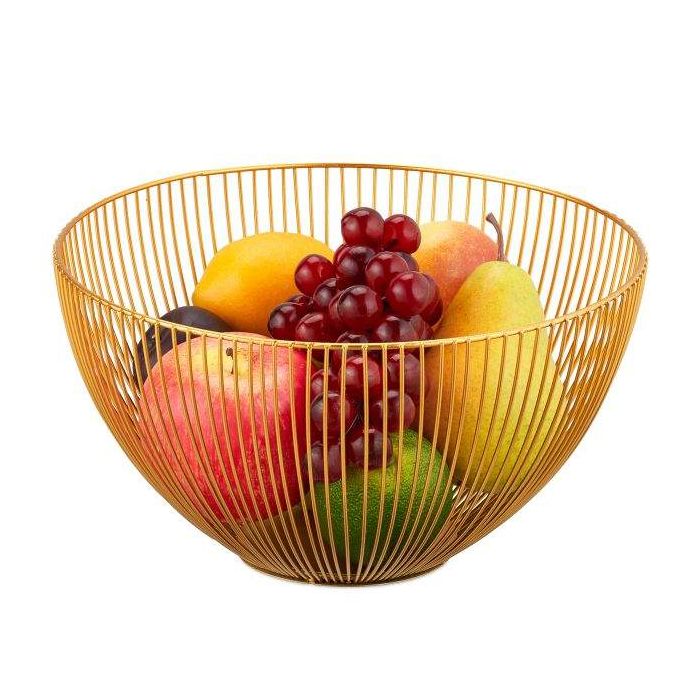 Корзина для фруктов 14х25см., золотистый цвет.