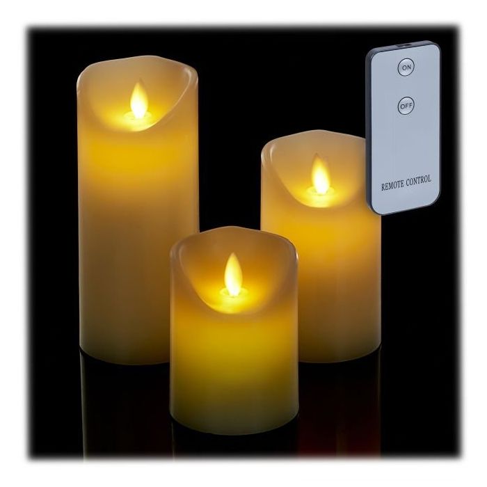 3 LED-kynttilän setti, kermanvärinen