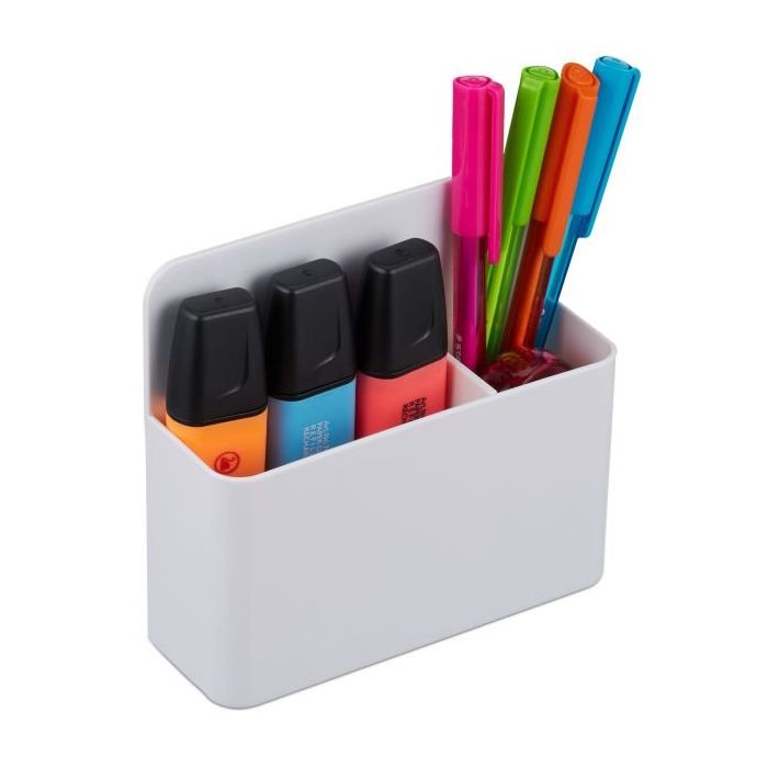 Setti 2 kpl magneettisia kirjoitusvälineiden järjestäjä 11,5x12,5x4 cm, valkoinen