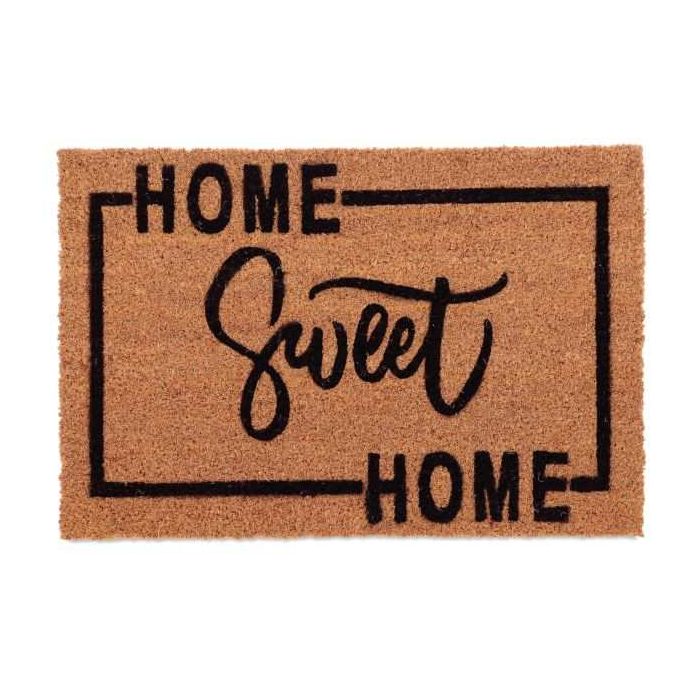 Ovimatto "Home Sweet Home" 60x40 cm, vaaleanruskea/musta