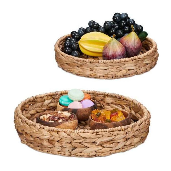 2 tarjottimen setti, vaaleanruskea