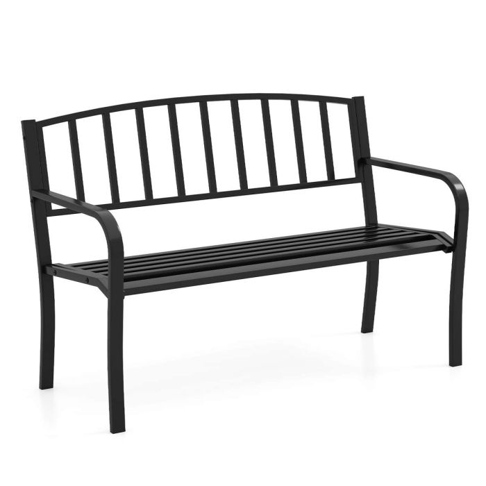Садовая скамейка 127x59x85,5см, черного цвета