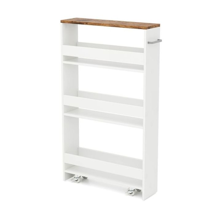 Кухонная тележка 47,5x13x80,5см, бело-коричневого цвета