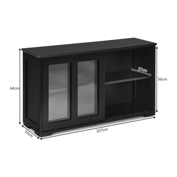 Buffet 106,5x33x62,5cm, musta väri