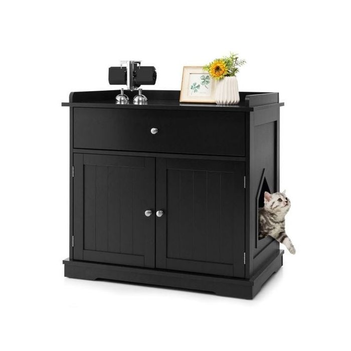 Туалет для кошек 76x53x73,5см, черного цвета