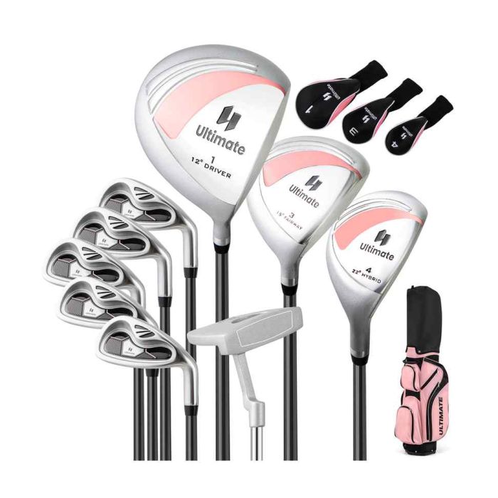 9-osainen golfmailasarja laukulla, eri värejä