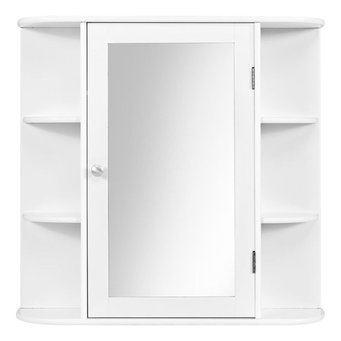 Настенный шкаф для ванной с зеркалом 66x16,5x62см, белого цвета