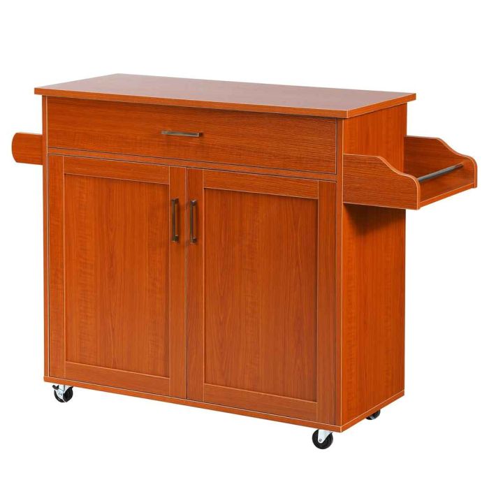 Кухонный остров на колесах 116x40x85см, коричневого цвета