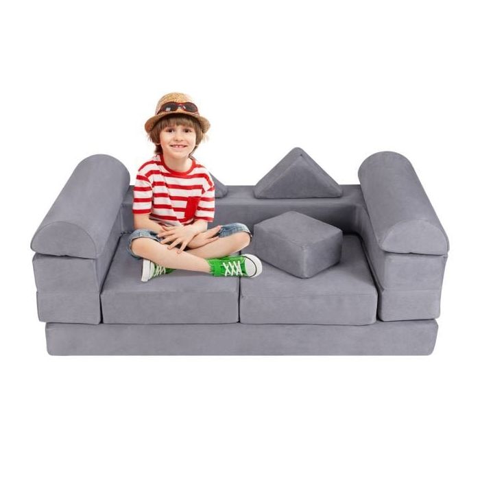 Modulaarinen lasten sohva 130x66x52,5cm, harmaa