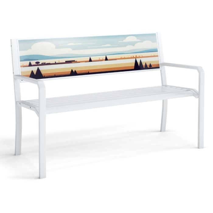 Puutarhapenkki 128x53x81,5cm, valkoinen väri