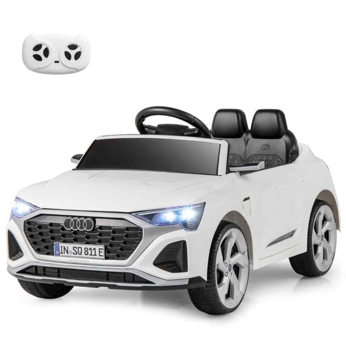 Lasten sähköauto 98x49x43cm, valkoisen/mustan värinen