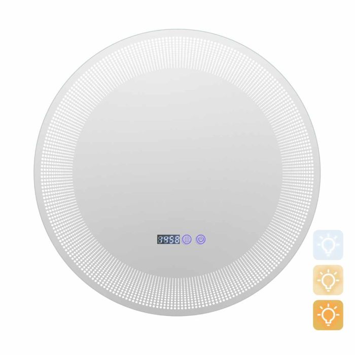 LED seinäpeili 60cm, valkoinen/hopea