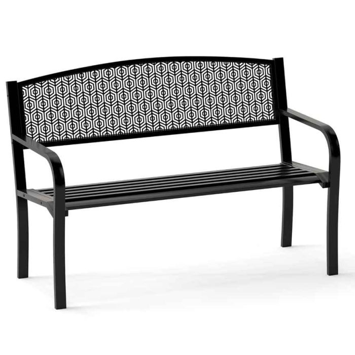 Садовая скамейка 128x60x86см, черного цвета