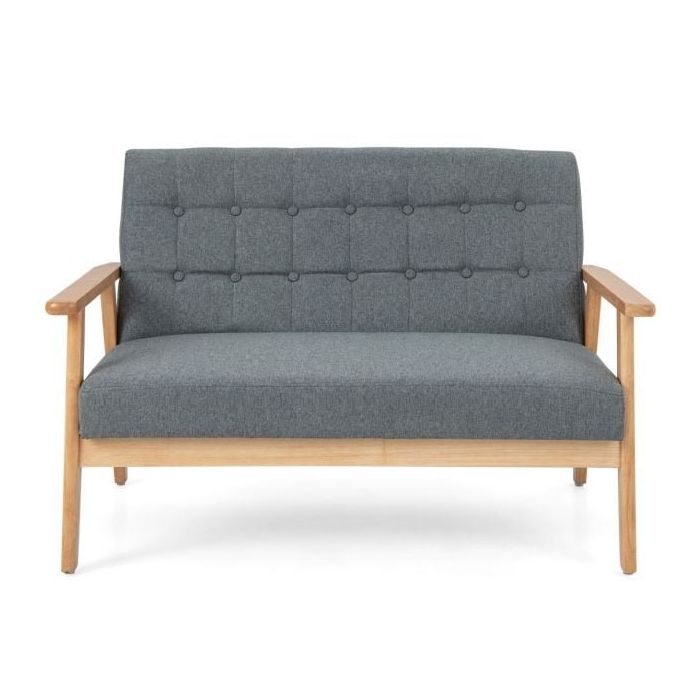 Sohva 114x72x77cm, harmaa/vaaleanruskea