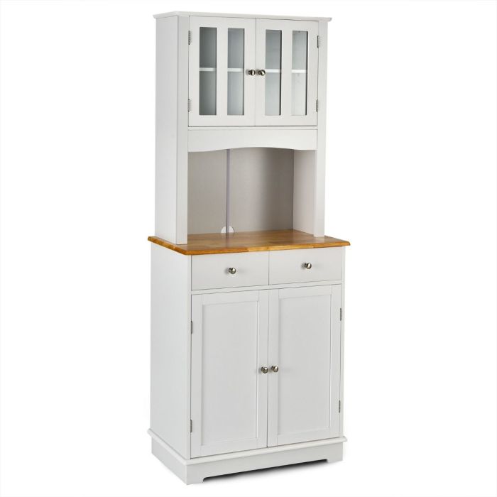 Buffet 68x40x170cm, valkoinen/ruskea