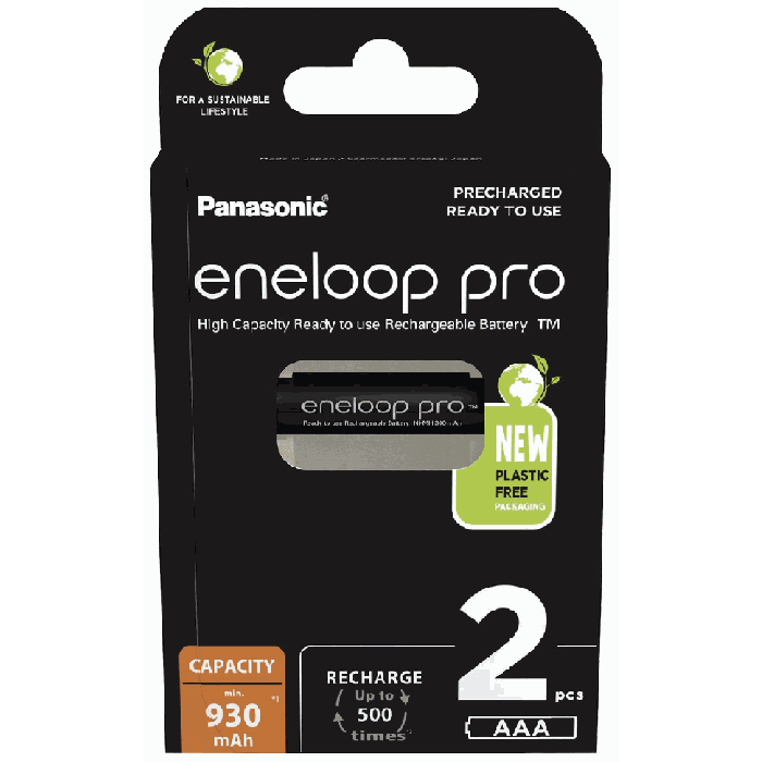 AAA-akut Panasonic ENELOOP Pro BK-4HCDE/2BE, 2 kpl