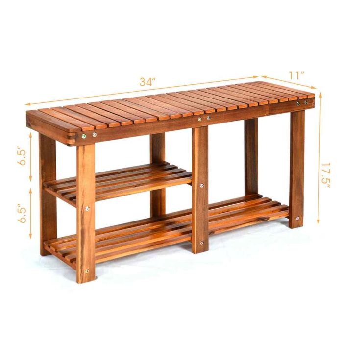 Kenkäteline 87x28x45cm, ruskea