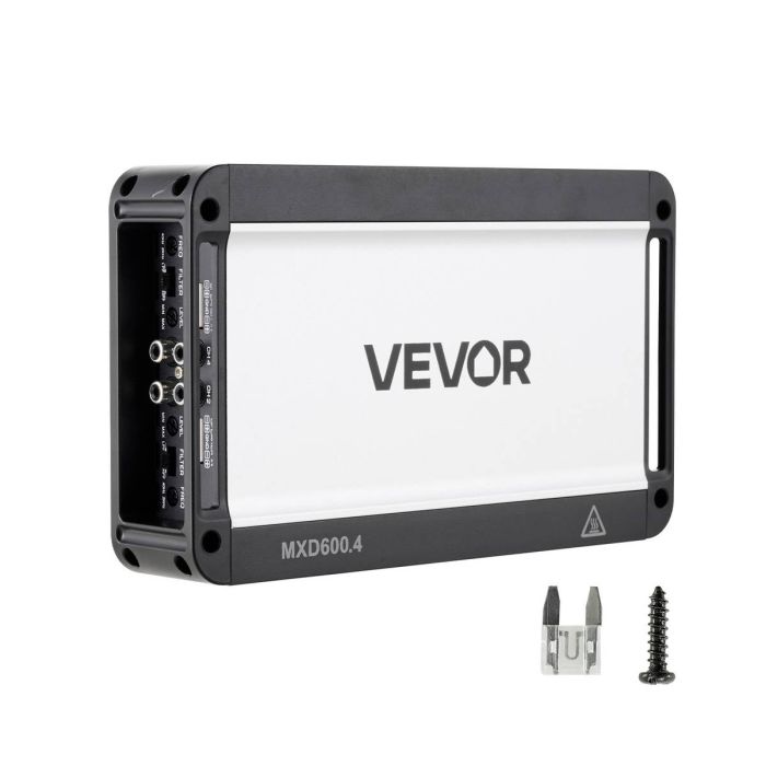 Autovahvistin VEVOR MXD600.4, 4 kanavaa, Musta, 24,5 × 14,5 × 4,8 cm