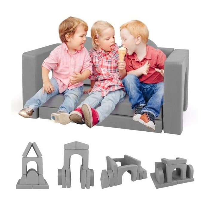 Modulaarinen lasten sohva, harmaa