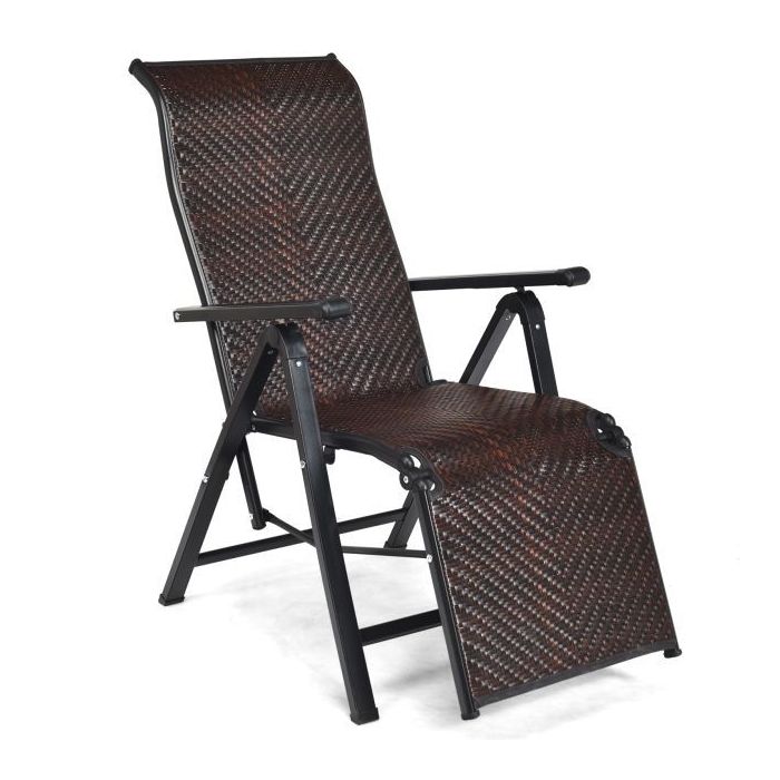 Складной садовый стул 151,5x59x75см, коричневый/черный цвет