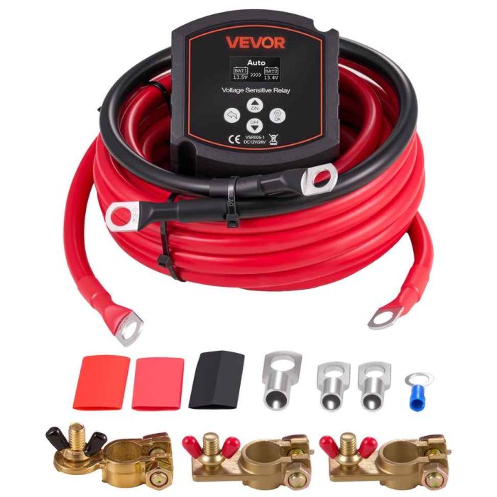 Kahden akun erotin VEVOR VSR005-1, 12 V, 300 A, 25 × 24,5 × 10 cm