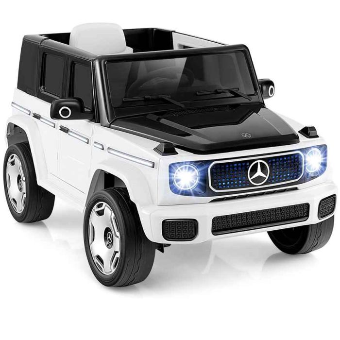 Lasten sähköauto 121x74x62cm, valkoinen/musta väri