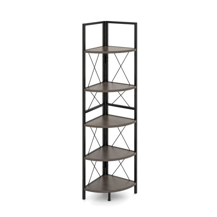 Напольная полка 35,5x35,5x159,5 см, черно-серого цвета