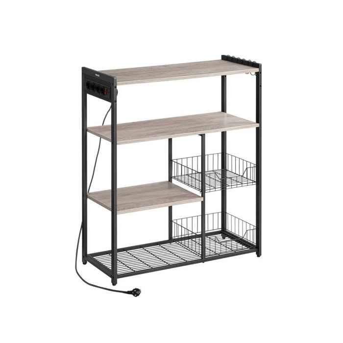 Keittiön hylly 35x80x93,5cm, harmaa/musta